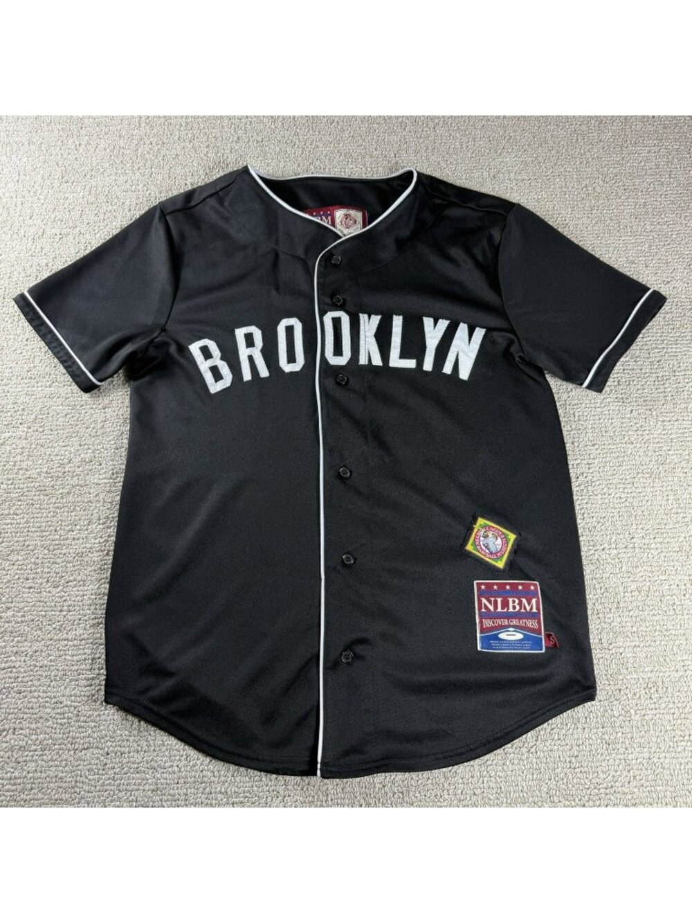 Brooklyn Negro Leagues Baseball Museum Button Down Jersey Black Men’s Size Small